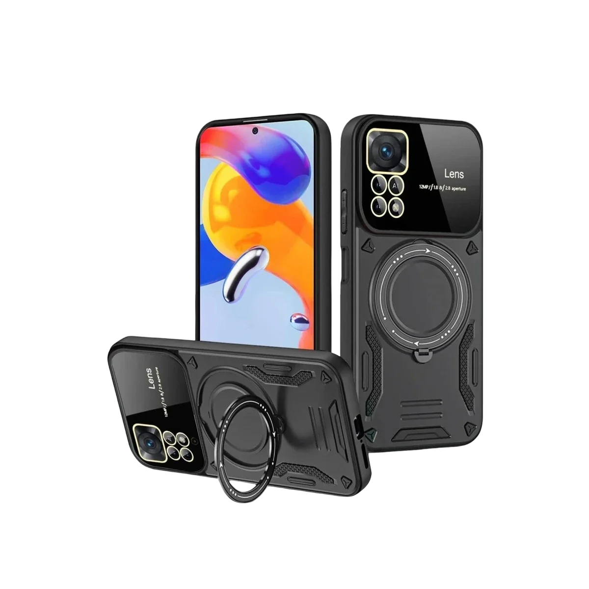 Realme 11 Pro Plus Joy Lens Standlı Kapak - Siyah