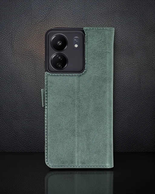 Xiaomi Redmi 13c Kılıf Trend S Plus Kapaklı Kılıf - Yeşil
