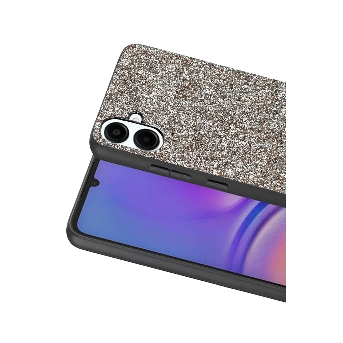 Onegif Samsung Galaxy A07 4G Bright Simli Kapak - Gümüş görsel 2