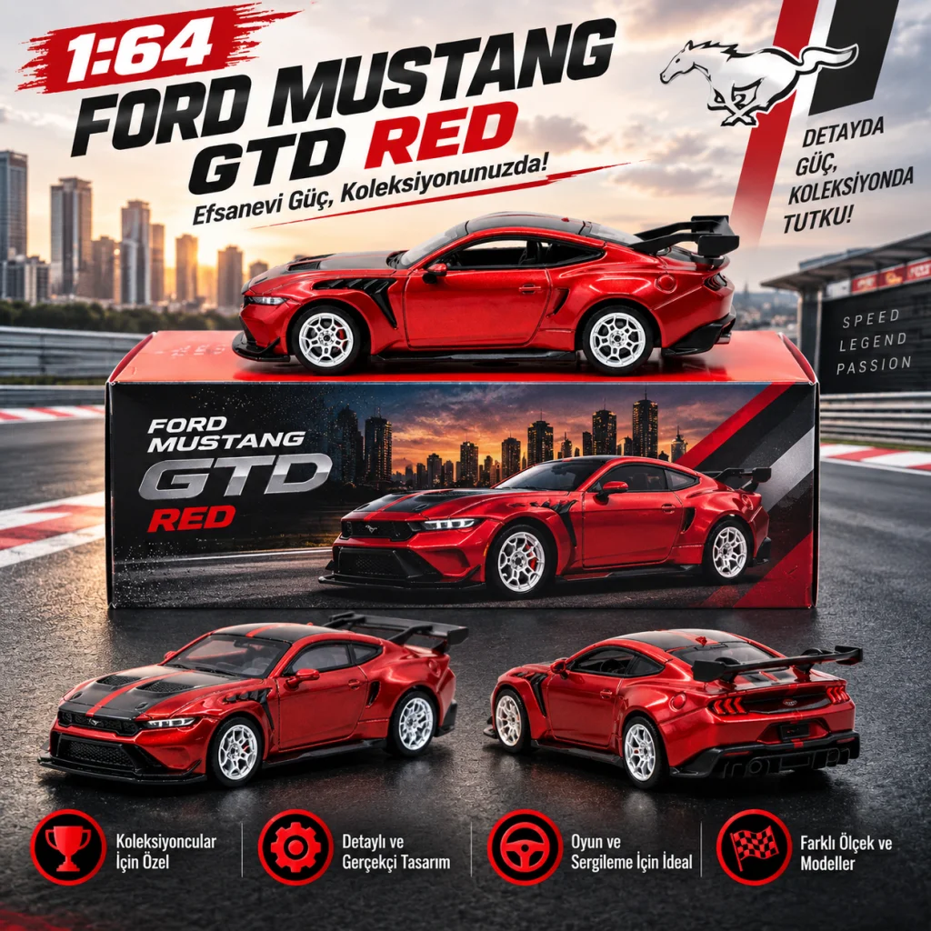 1/64 Ford Mustang GTD Red -(adet fiyatıdır)