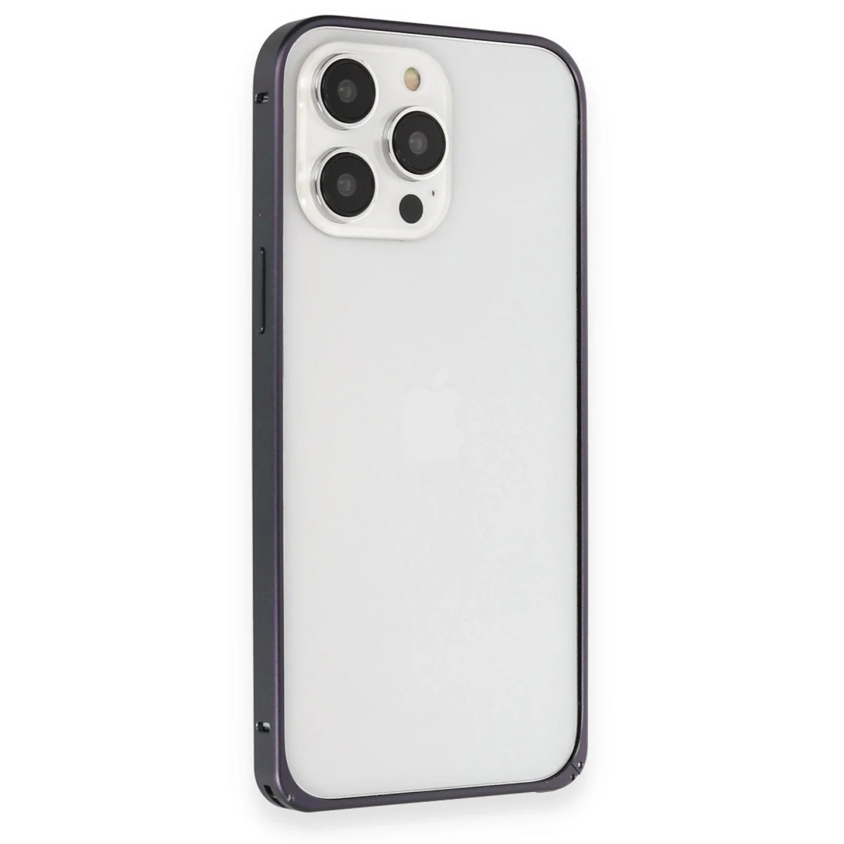 Joko Apple İphone 15 Pro Max Kılıf Metal Bumper Magneticsafe Kapak - Lacivert görsel 3