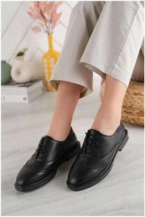 Kadın Ayakkabı Ayakkabı Bağcıklı Oxfort Cilt Casual Günlük Maskülen Pu Deri Oxford görsel 2