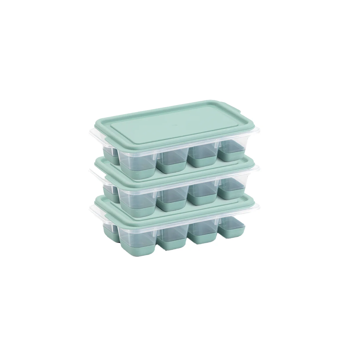 Mini Kapaklı Plastik Küp3'lü Buzluk (Silikon Taban) görsel 5