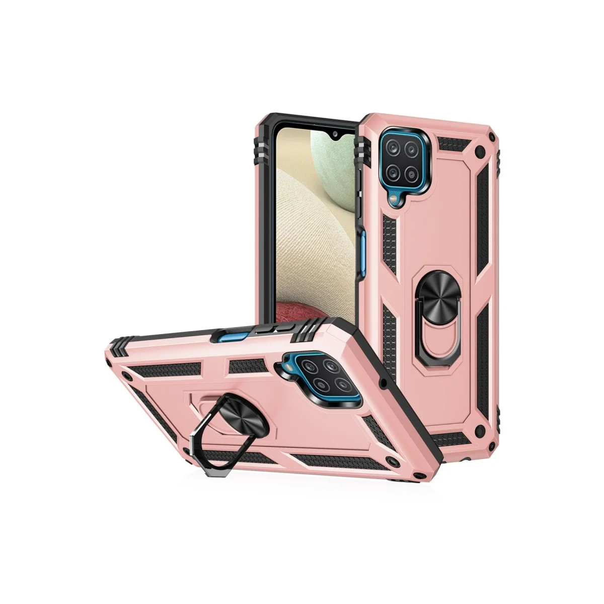 Samsung Galaxy A22 Kılıf Sofya Yüzüklü Silikon Kapak - Rose görsel 2