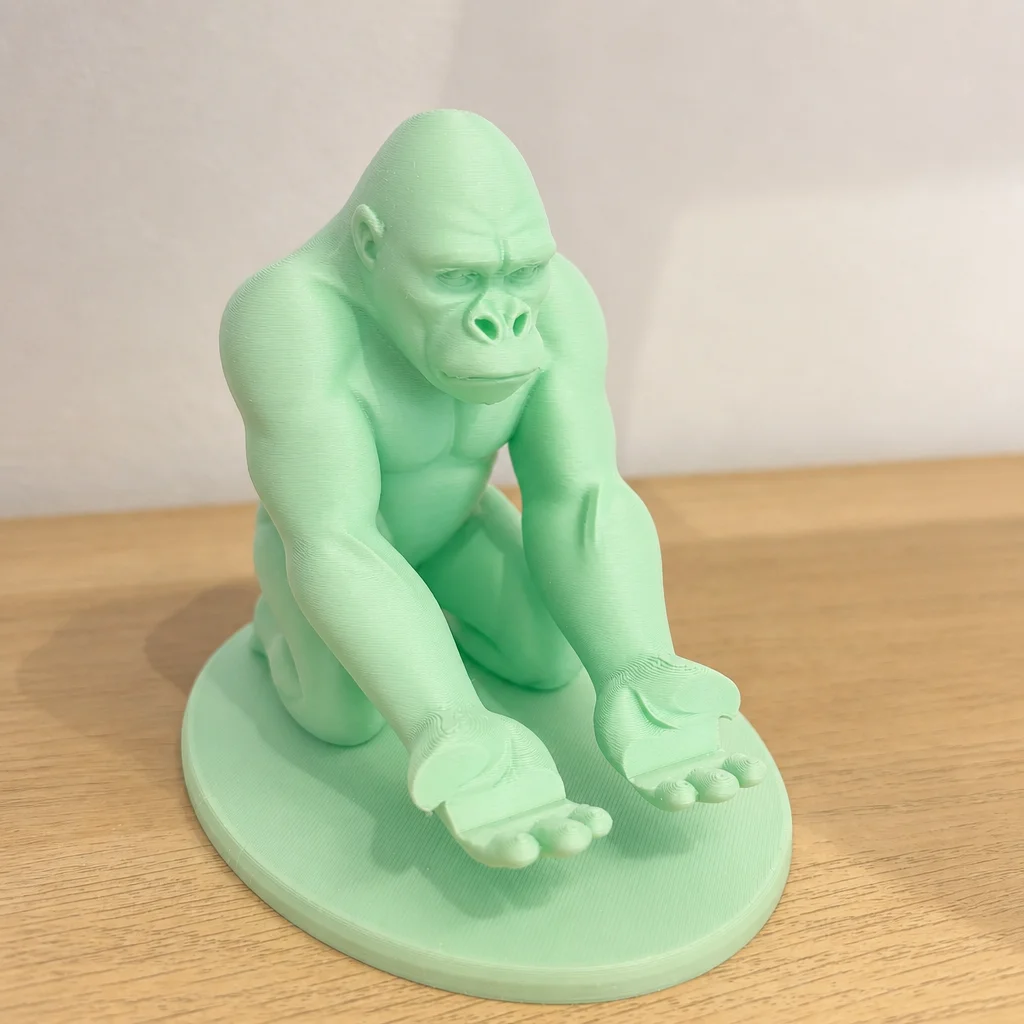 3D Baskı Goril Telefon Tutucu - Kaslı Goril Masaüstü Telefon Standı-Mint görsel 2