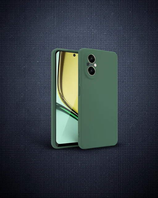Realme 12 Lite Kılıf First Silikon - Koyu Yeşil