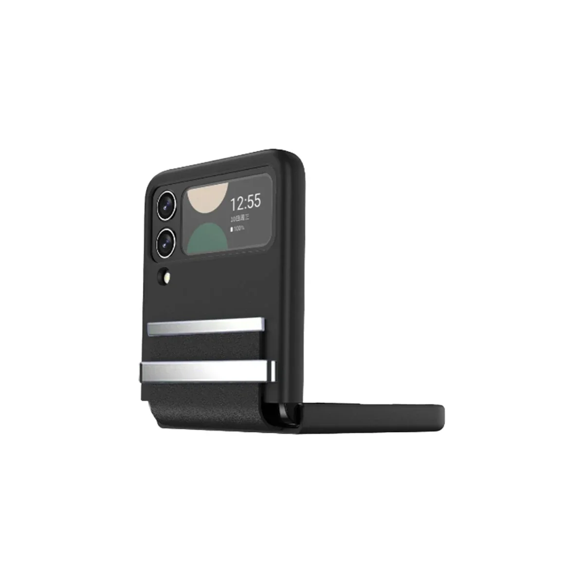 Samsung Galaxy Z Flip 3 Kılıf Belt Flip Kapak - Siyah görsel 4