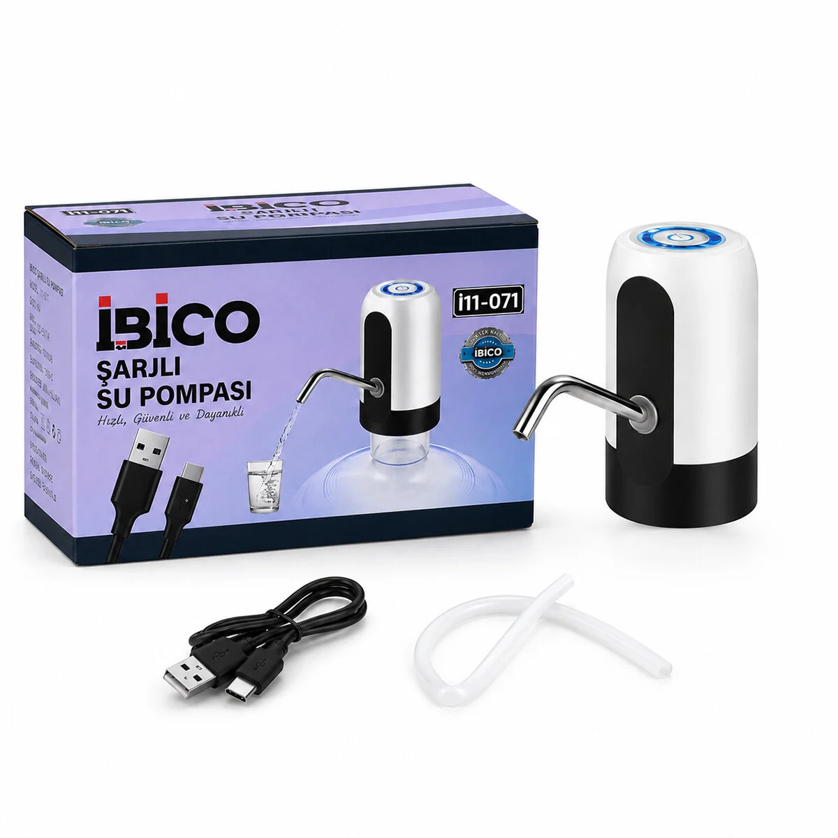 USB ŞARJLI - OTOMATİK DAMACANA SU POMPASI 4W - 800mAH İ11-071 görsel 2