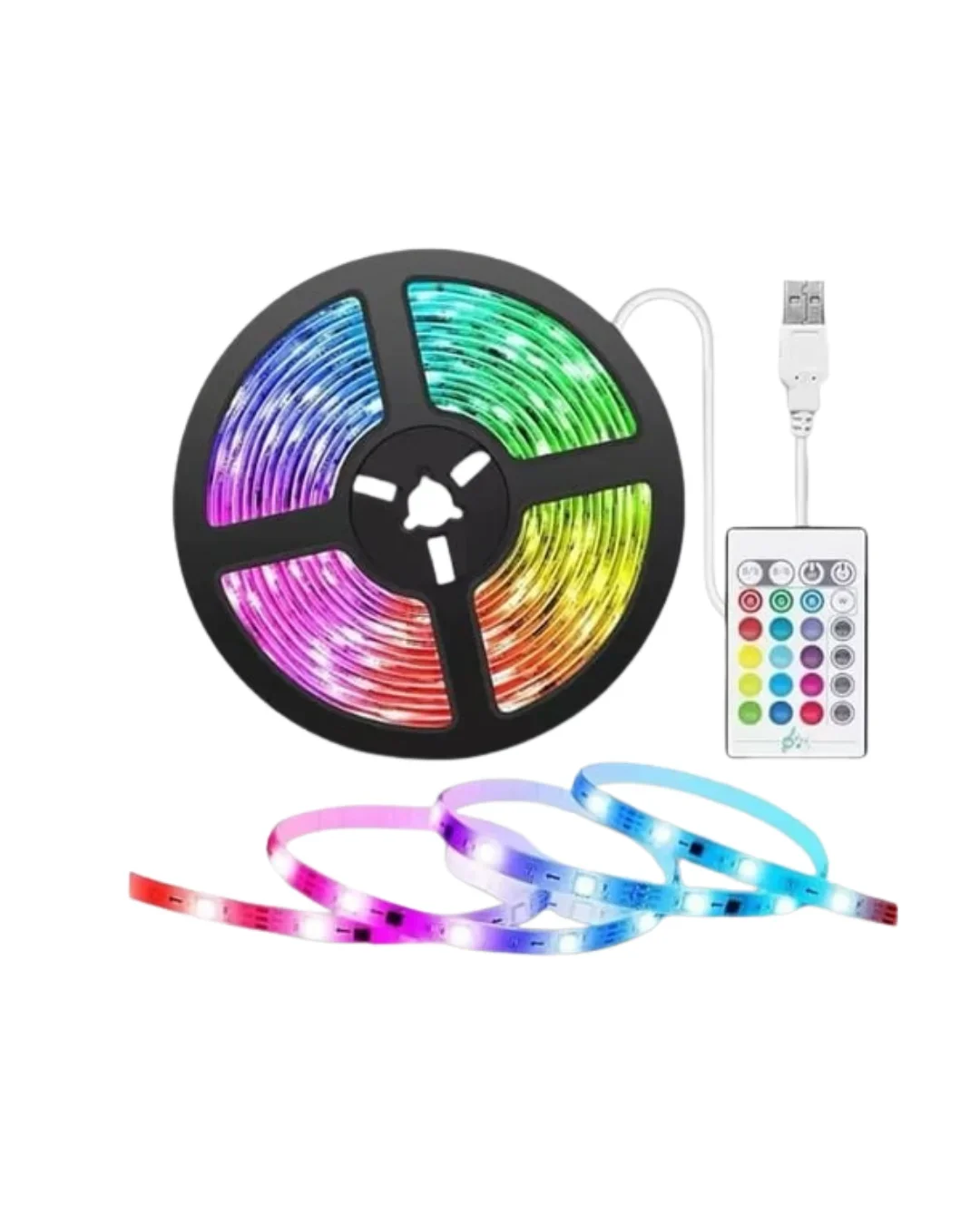 5050 RGB LED Şerit 5 Metre Uzaktan Kumandalı Ortam Aydınlatma Led görsel 5