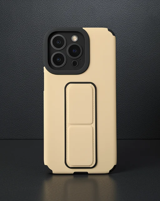 Apple İphone 13 Pro Kılıf Mega Standlı Silikon - Gold