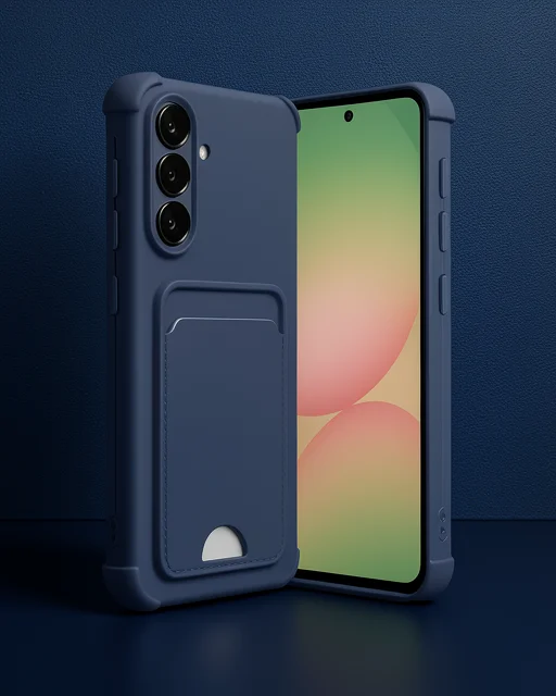 Samsung Galaxy A56 Kılıf Kelvin Kartvizitli Silikon - Lacivert