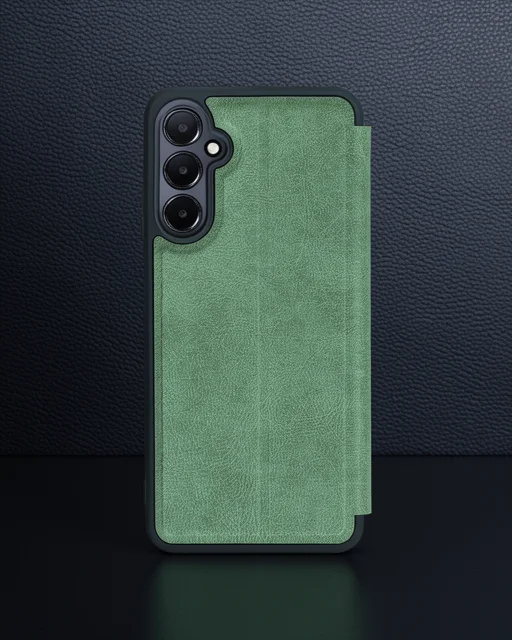 Samsung Galaxy A55 5g Kılıf Flip Cover - Koyu Yeşil