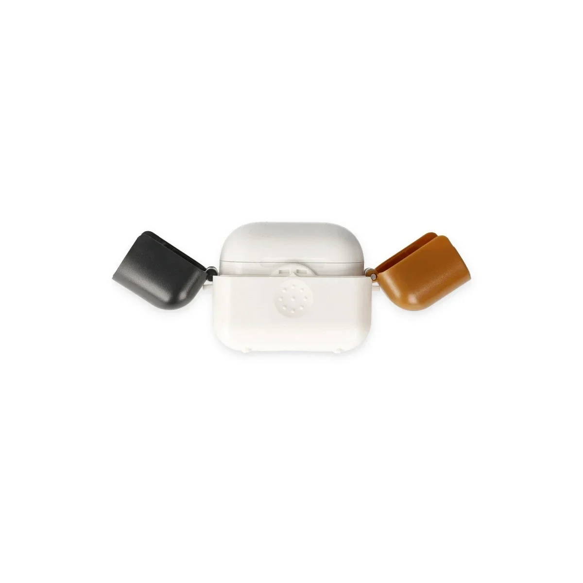 Apple Airpods 3 (3.nesil) Basmalı Kılıf - Beyaz-Siyah-Kahverengi görsel 2