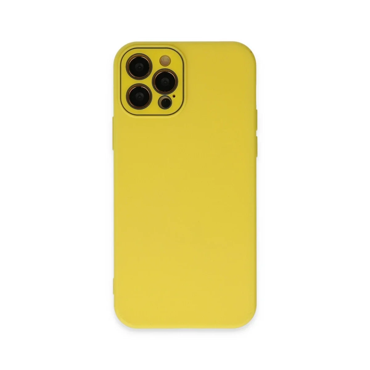 Apple iPhone 12 Pro Kılıf Lansman Glass Kapak - Sarı