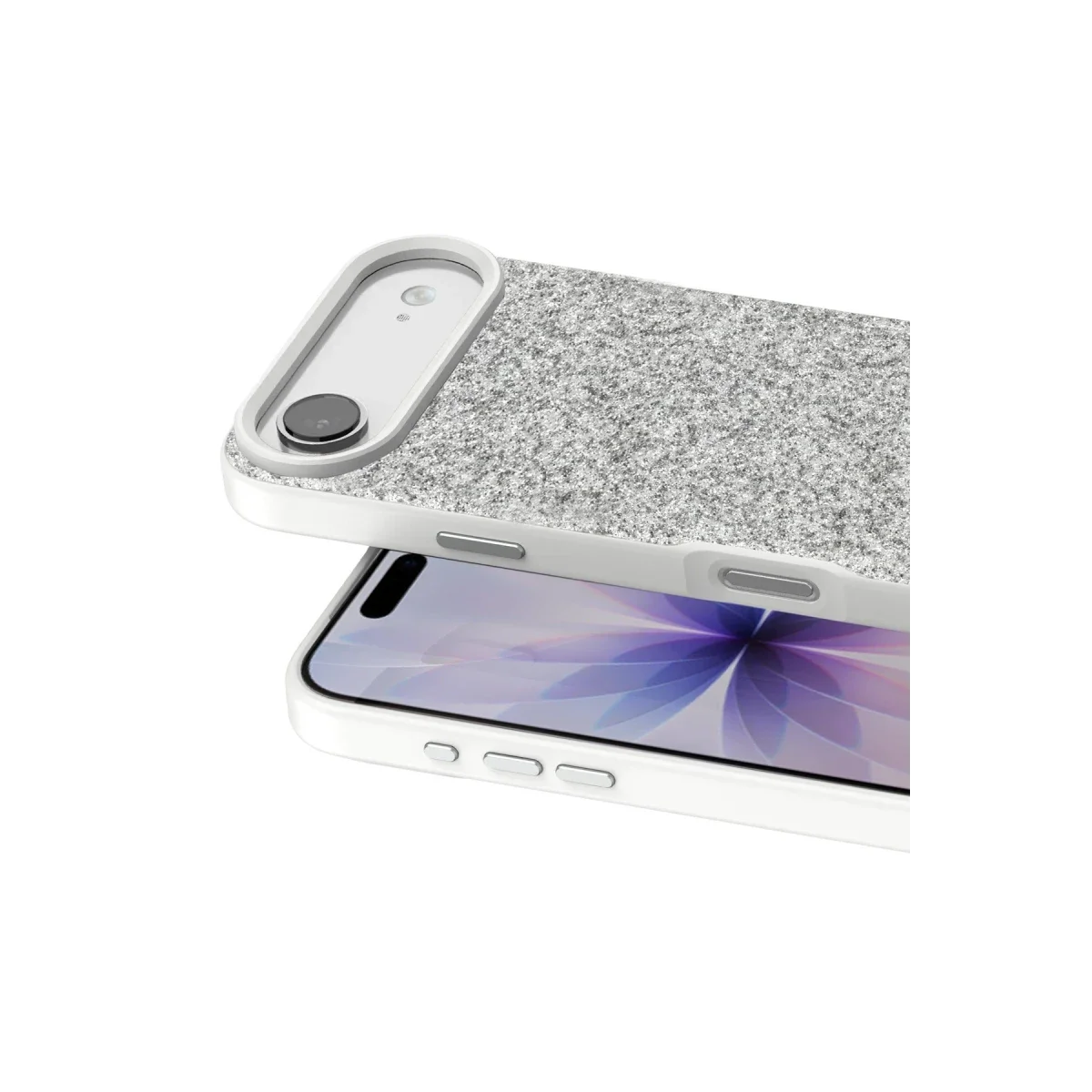 Onegif Apple iPhone 17 Air Bright Simli Kapak - Beyaz görsel 2