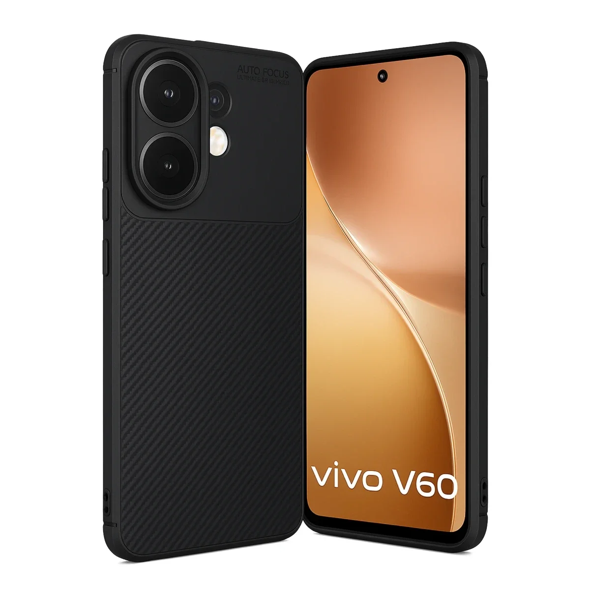 Vivo V60 5G Auto Focus Karbon Kapak - Siyah