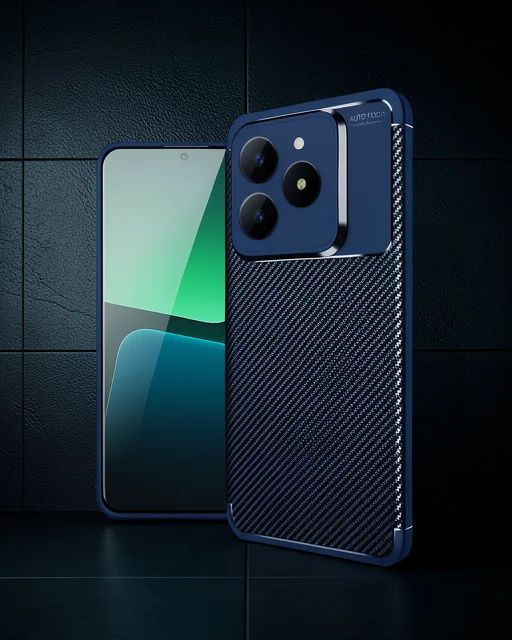 Realme C61 Kılıf Auto Focus Karbon Kapak - Lacivert