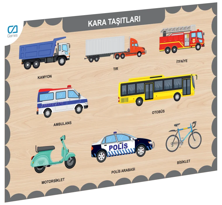 675 CAAHS-3200 Ca Games Ahşap Kara Taşıtları Bul-tak