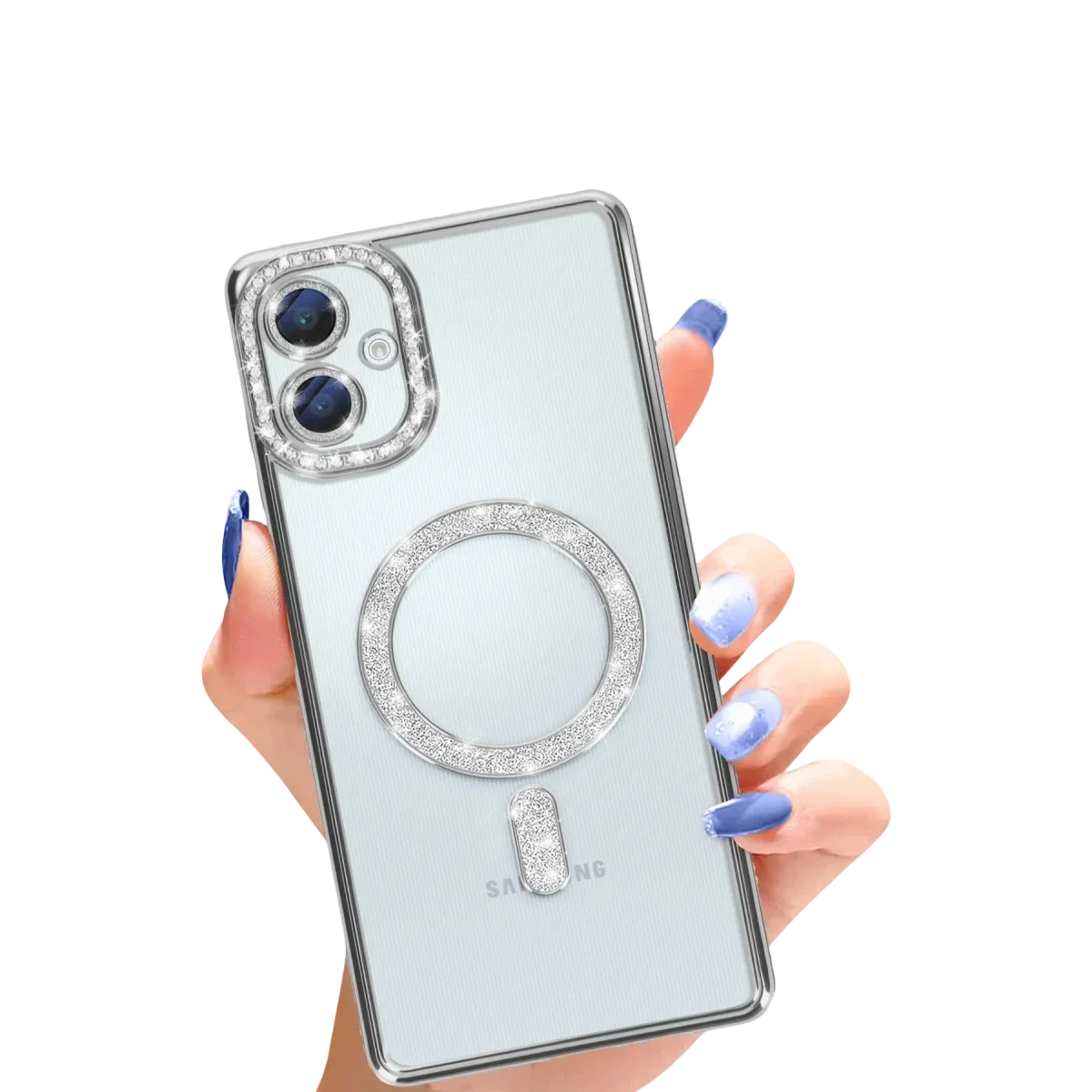 Samsung Galaxy A06 Joke Simli Magneticsafe Kılıf - Gümüş görsel 2