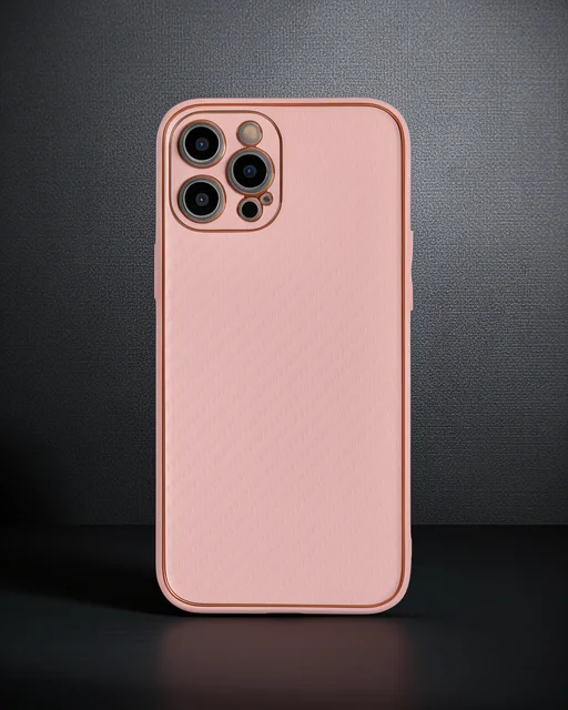 Apple İphone 12 Pro Max Kılıf Coco Karbon Silikon - Pembe