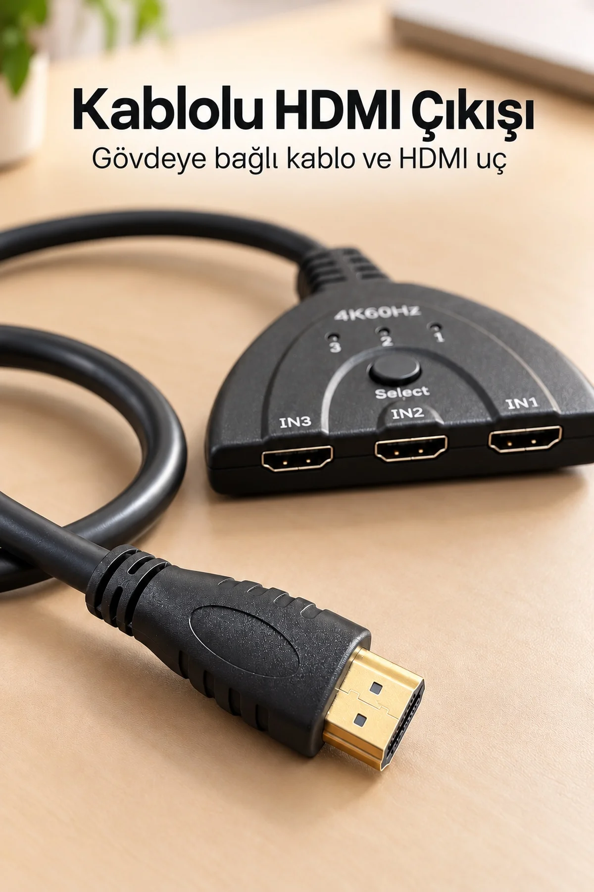 HDMI Kaynak Seçici Kablolu Çıkış ve Seçim Düğmesi görsel 4