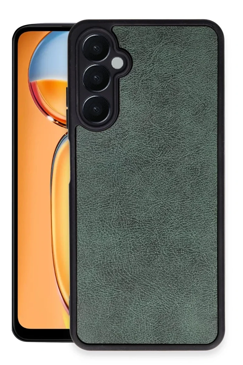Samsung Galaxy A25 5G Kılıf Aras Deri Kapak - Koyu Yeşil
