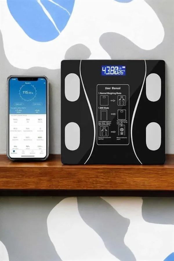 Tartı Baskül Dijital Elektronik Tartı Vücut iz Wifi Akıllı Yağ Ölçer görsel 4