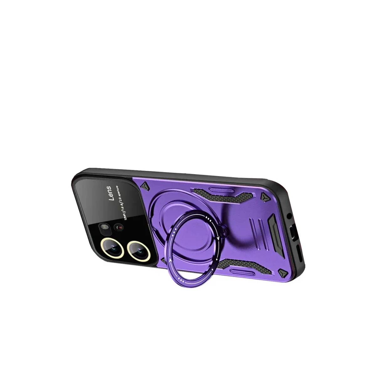 Vivo Y16 Kılıf Joy Lens Standlı Kapak - Mor görsel 2