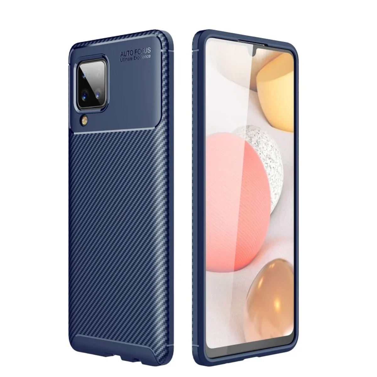 Samsung Galaxy A22 Kılıf Auto Focus Karbon Kapak - Lacivert