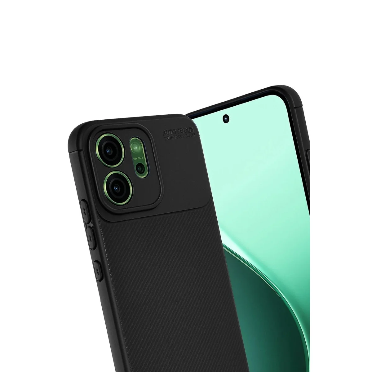 Oppo Reno 14 Auto Focus Karbon Kapak - Siyah görsel 2