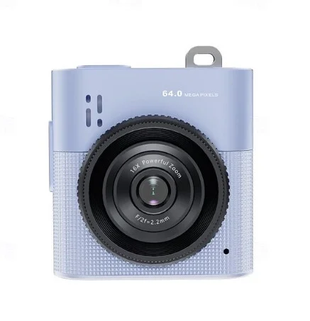 Mini Dijital Kamera 64MP 16x Digital Zoom Retro Vintage 1.4’’Ekranlı Video Kamera Taşınabilir Tasarım Mavi görsel 2