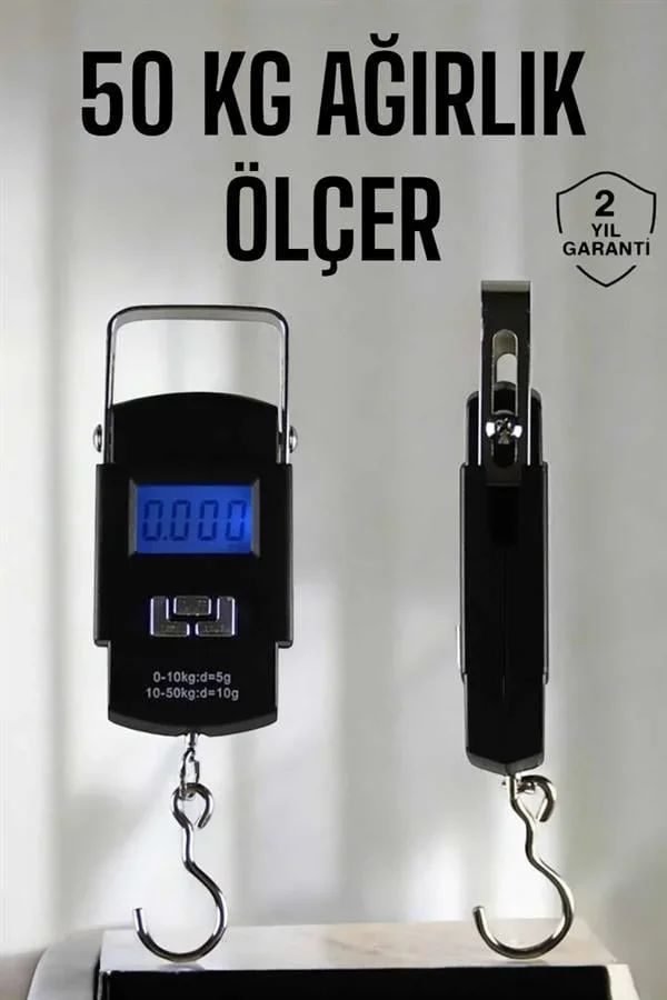 Ağırlık Ölçer 50 Kg El Terazisi El Kantarı Pilli Led Ekran görsel 2