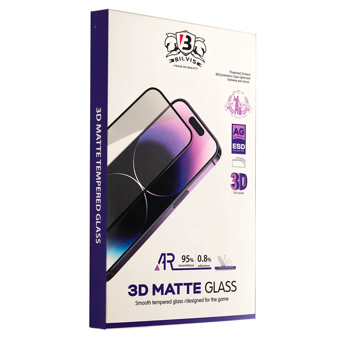 Apple iPhone 16 Pro Max Bilvis 3D Mat Cam Ekran Koruyucu