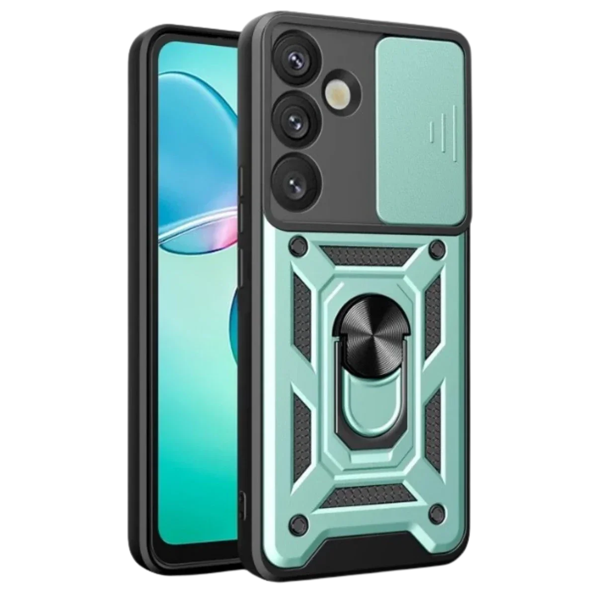 Samsung Galaxy S25 Plus Kılıf Pars Lens Yüzüklü Silikon - Yeşil