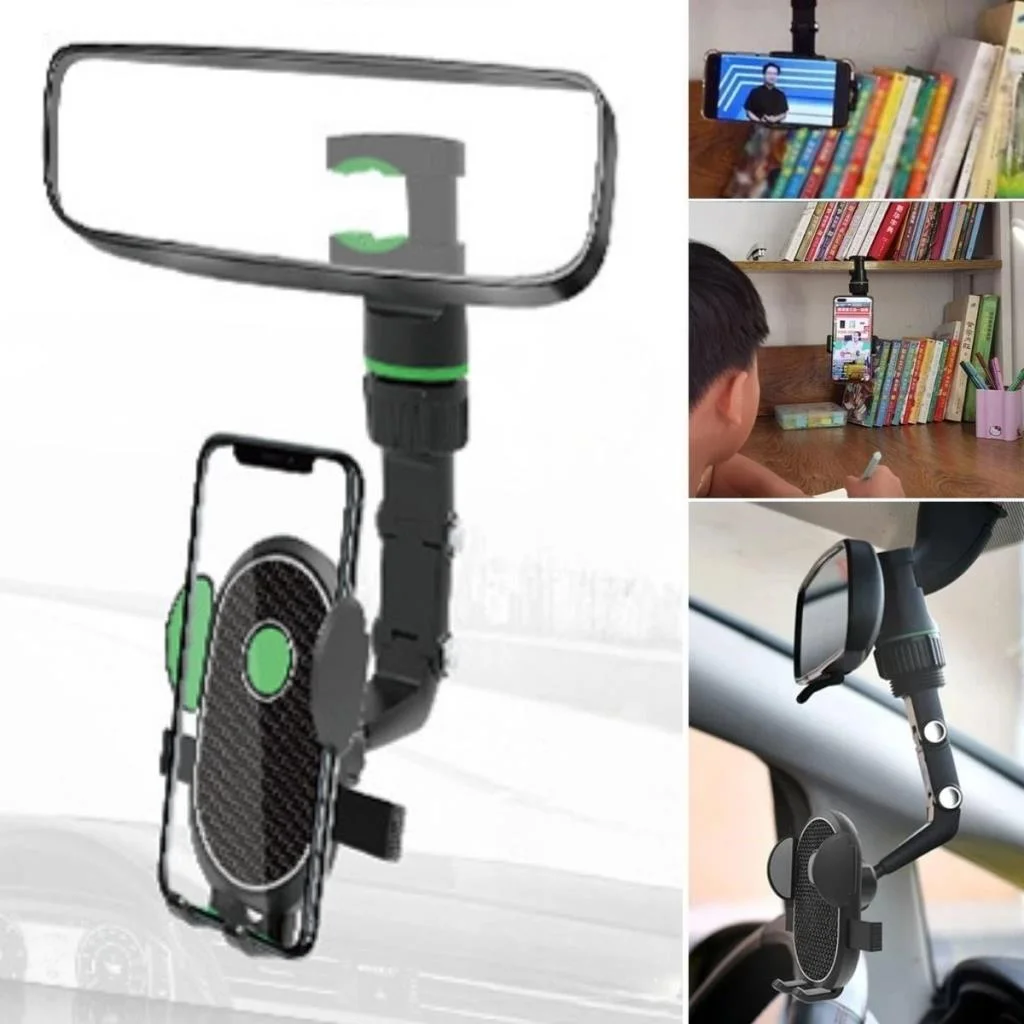 Dikiz Aynasına Takılabilen Eklemli Telefon Tutucu Aparat görsel 4