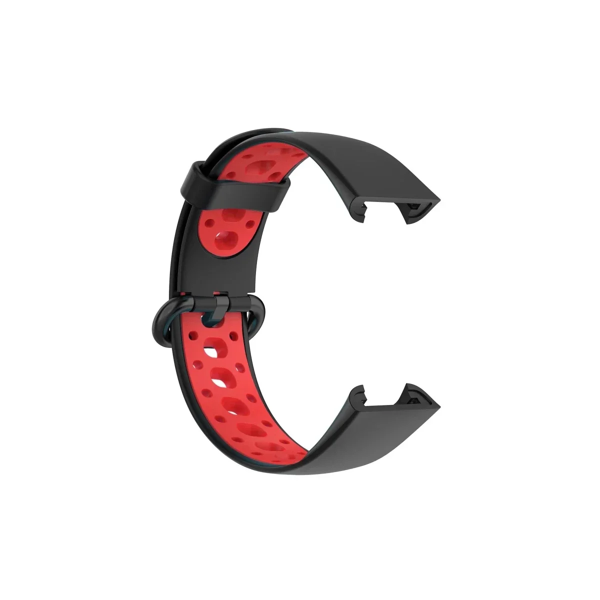 Xiaomi Redmi Watch 2 Spor Delikli Kordon - Siyah-Kırmızı görsel 4
