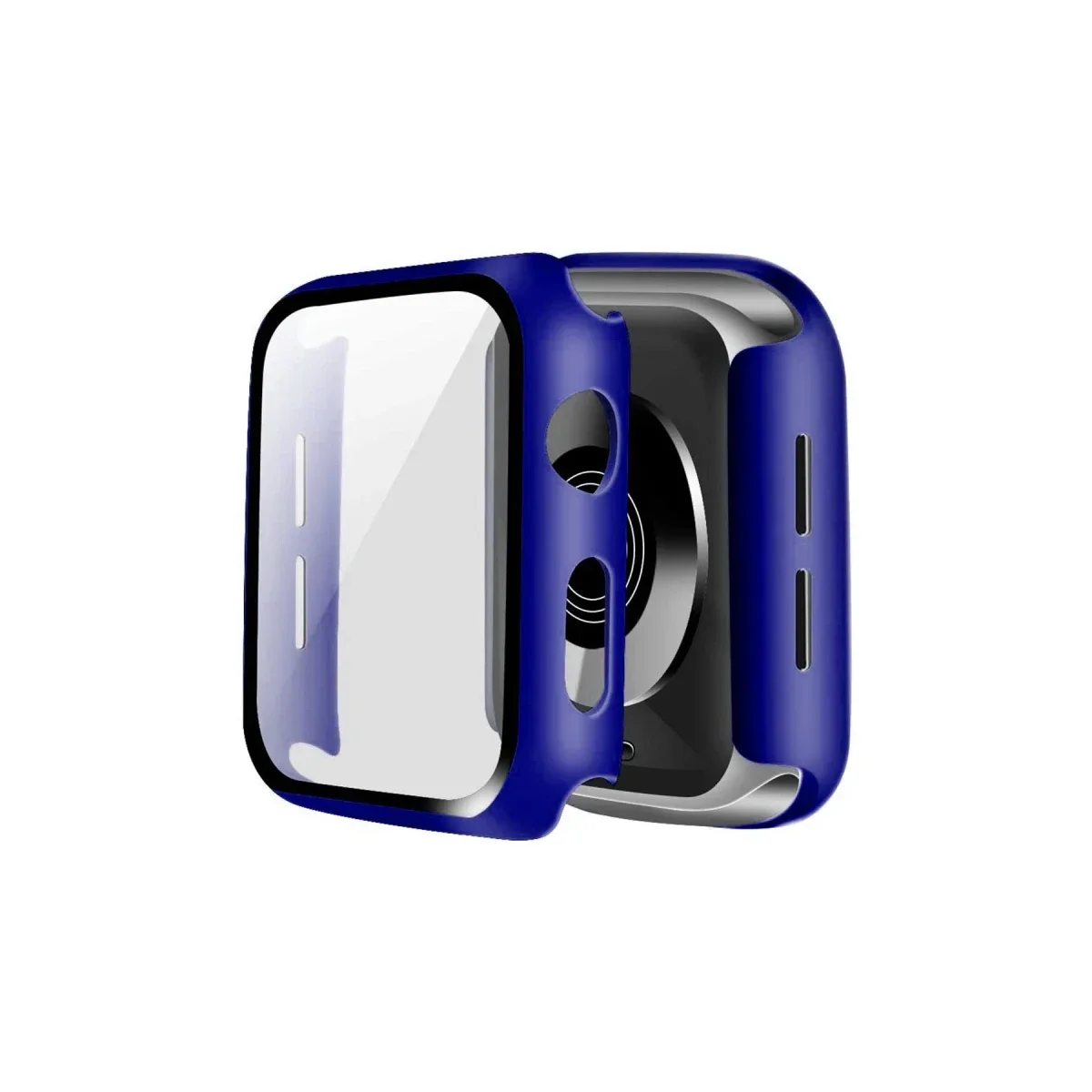 Apple Watch 45mm Camlı Kasa Ekran Koruyucu - Lacivert