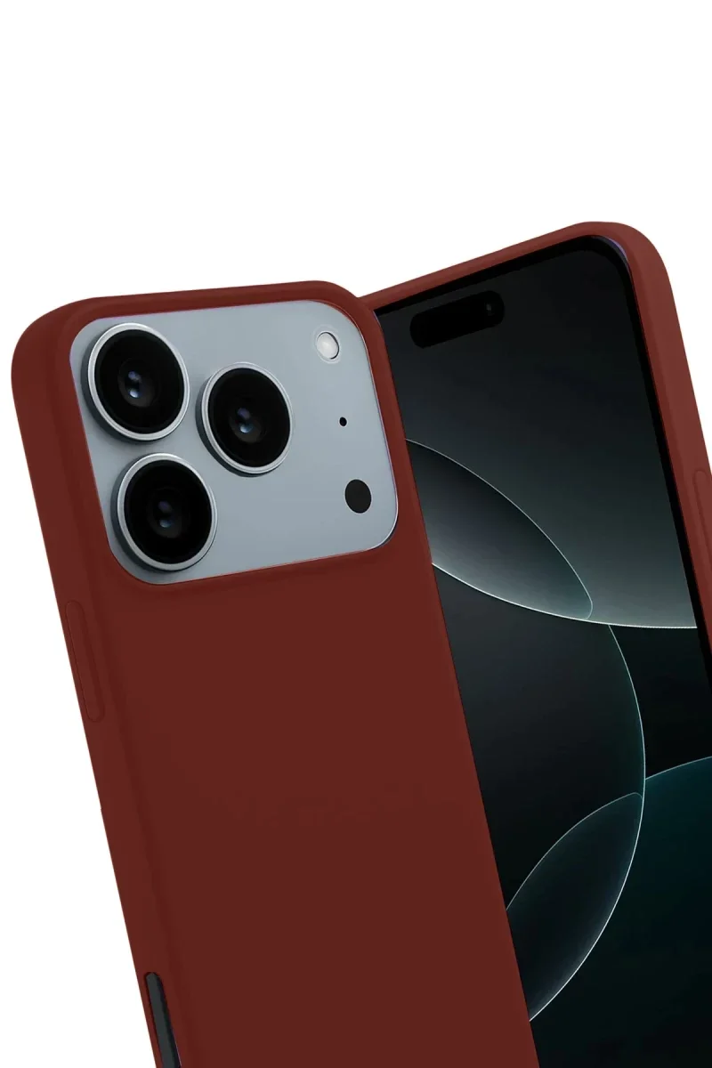 Apple iPhone 17 Pro Max First Silikon - Bordo görsel 3