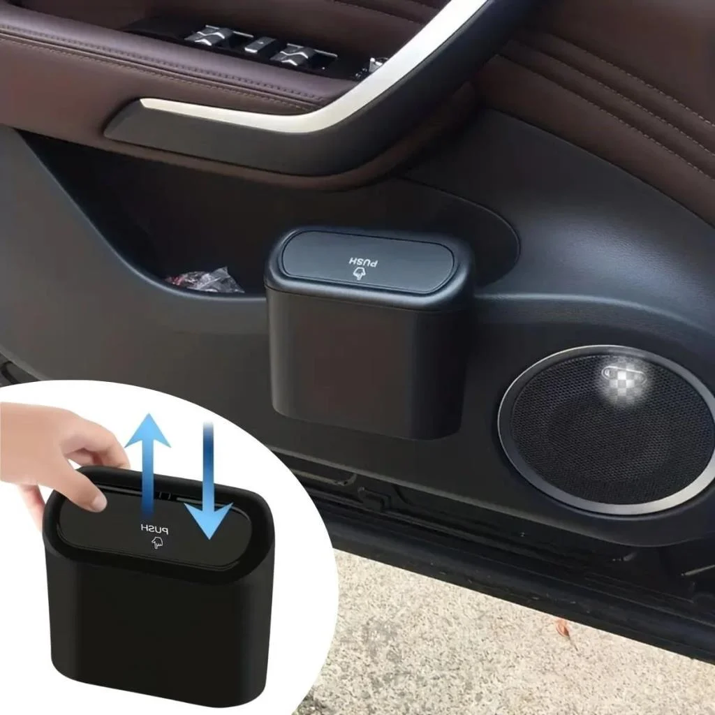 Araç İçi Takılarak Sabitlenebilen Mini Kapaklı Çöp Kovası görsel 5