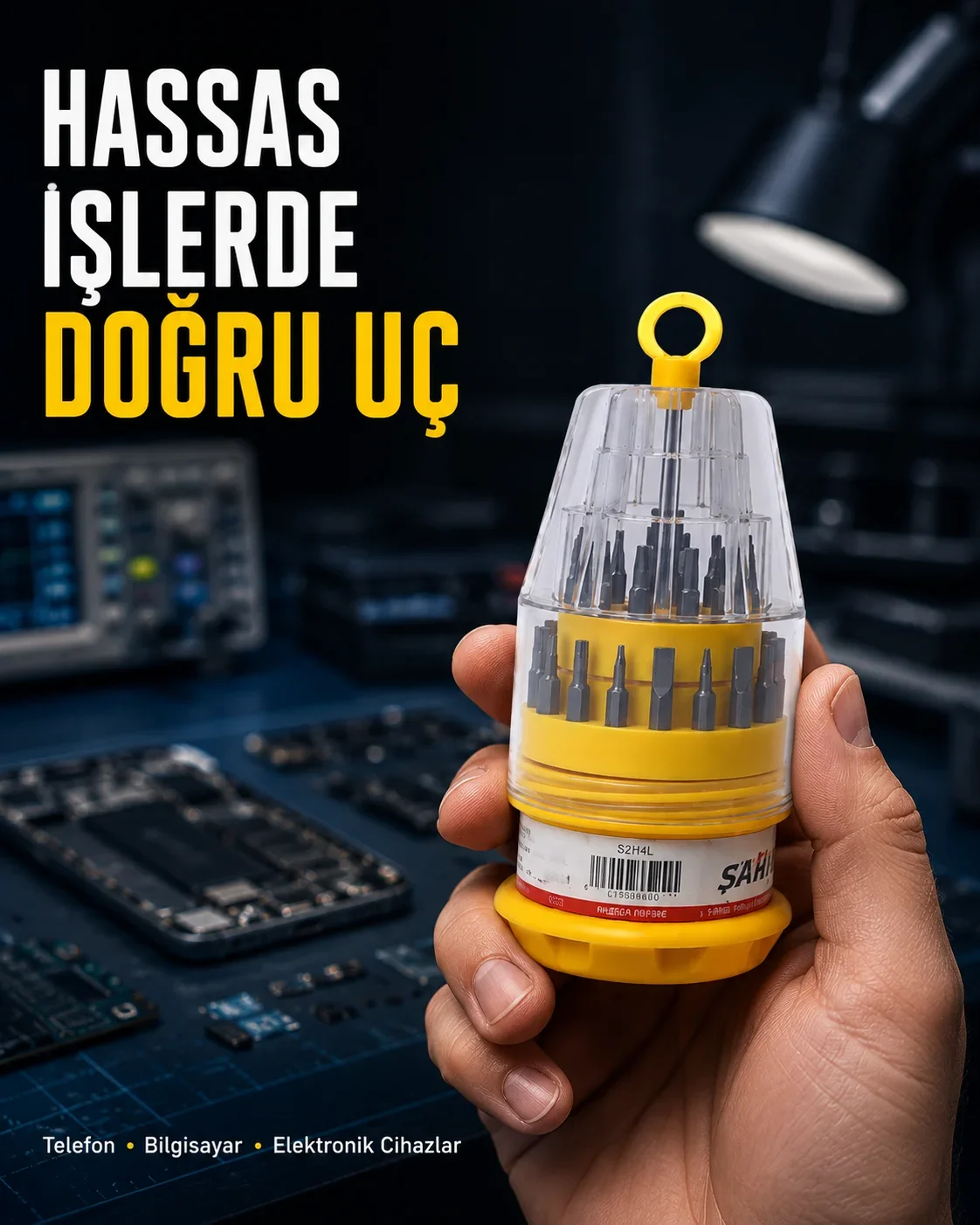 Kompakt Tornavida Seti Elektronik Cihaz Tari İçin