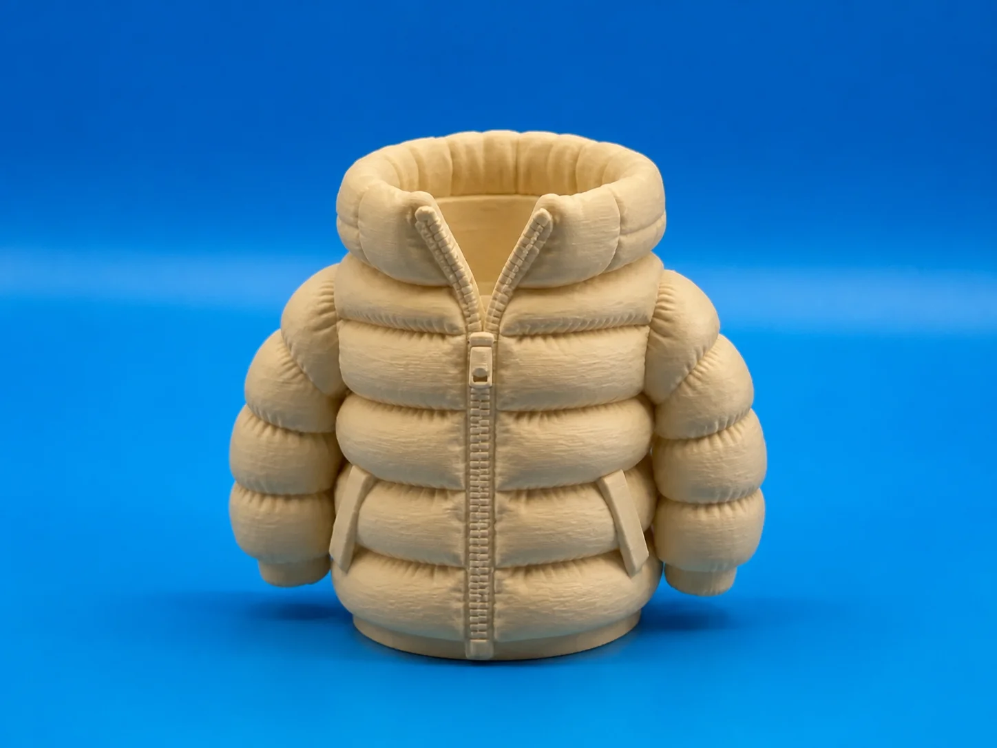 3D Baskı Şişme Mont Kalemlik - Masaüstü Organizer-Bej