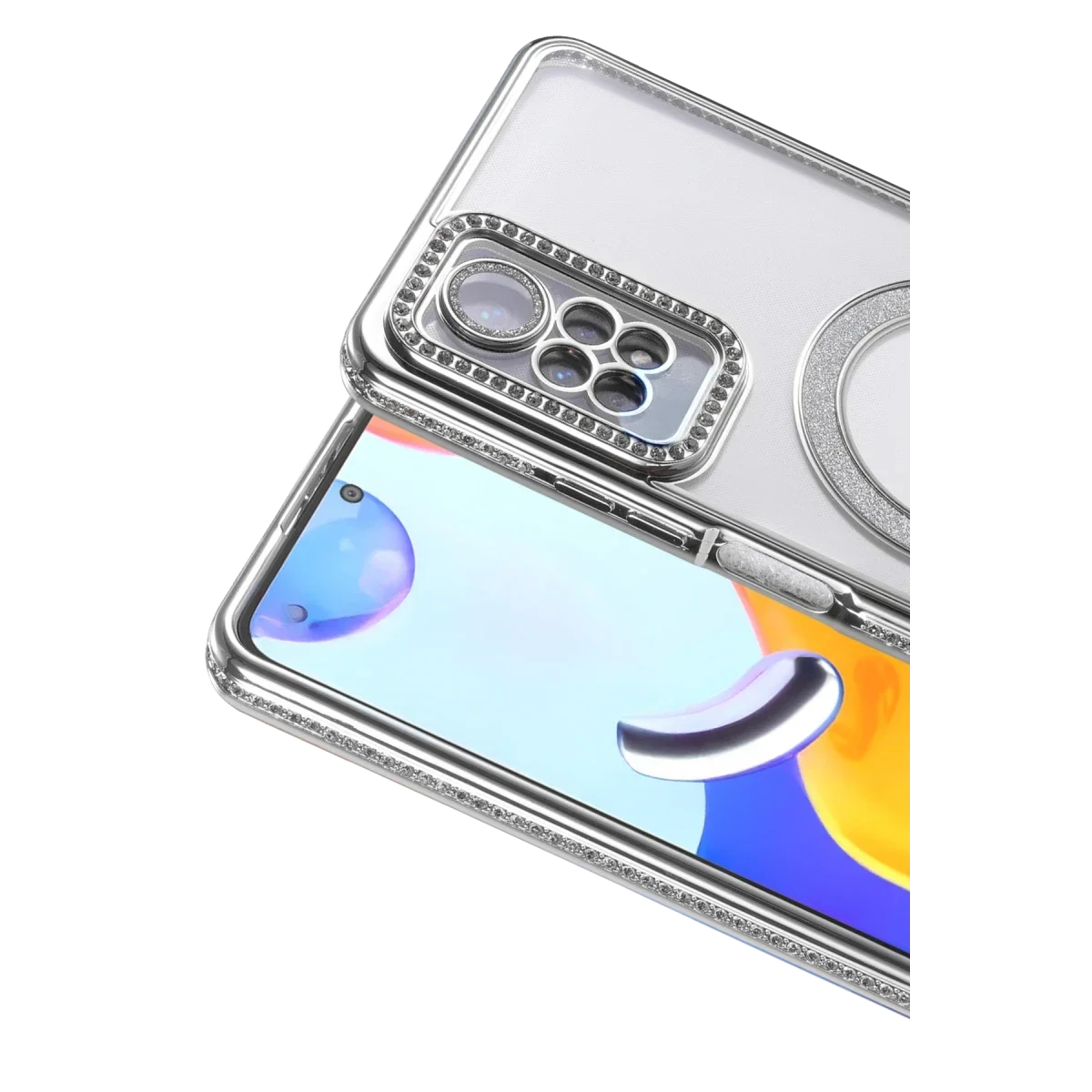 Xiaomi Redmi Note 12 Pro 4G Joke Simli Magneticsafe Kılıf - Gümüş görsel 2
