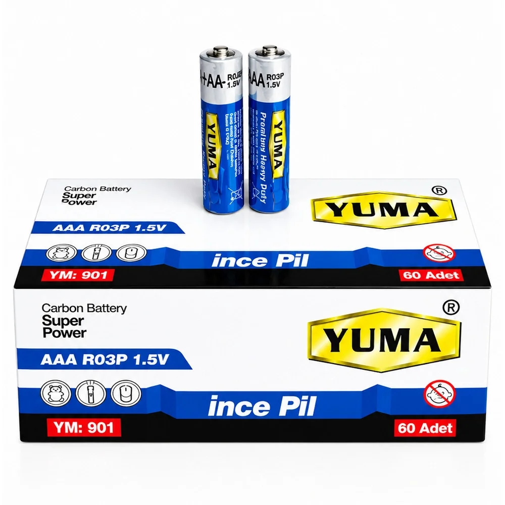 AAA R03P 1.5V Carbon Super Power 60’lı Paket İnce Kalem Pil