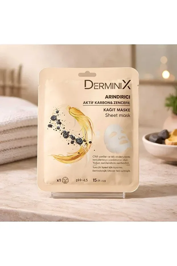 Yüz Bakım Kağıt Maske - Aktif Karbon + Zencefil