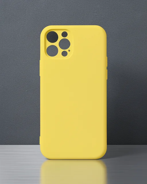 Apple İphone 12 Pro Max Kılıf Nano İçi Kadife Silikon - Sarı