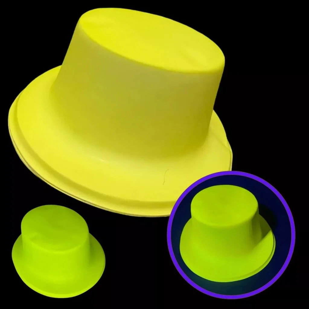 Neon Partisi Sarı Renk Plastik Fötr Şapka görsel 2