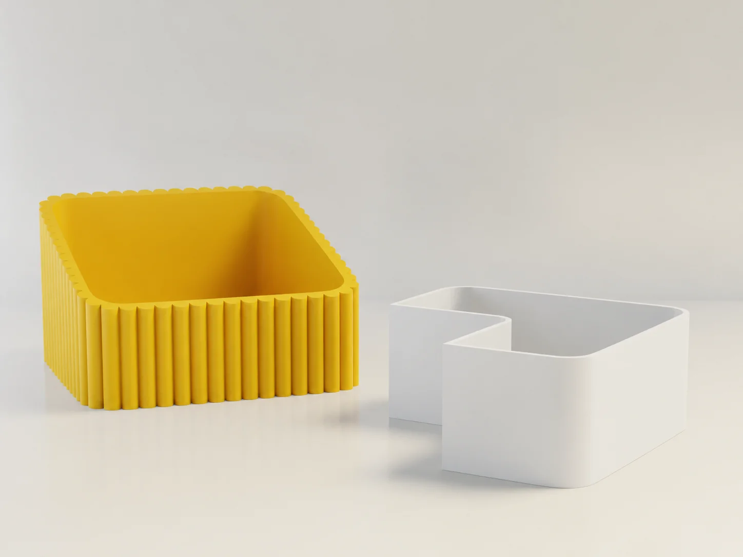 3D Baskı Fıstık Kasesi - Çift Hazneli Kabuk Ayırıcı Sunum Kasesi - Sarı Beyaz görsel 2