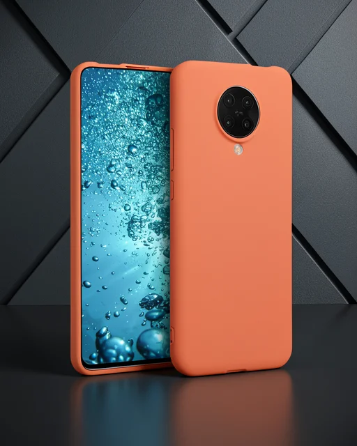 Xiaomi Redmi K30 Pro Kılıf Nano İçi Kadife Silikon - Turuncu