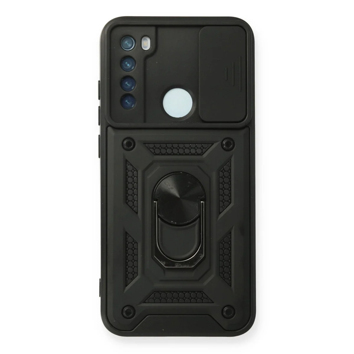 Xiao Red Note 8 Kılıf Pars Lens Yüzüklü Silikon - Siyah