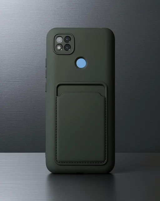Xiaomi Redmi 9c Kılıf Kelvin Kartvizitli Silikon - Koyu Yeşil